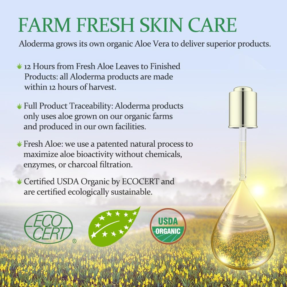 Aloderma Aloe Vera Gel + Tea Tree Oil — 3 x 10.6 oz Organic Aloe for Skin, Hair, Face & Aftershave
