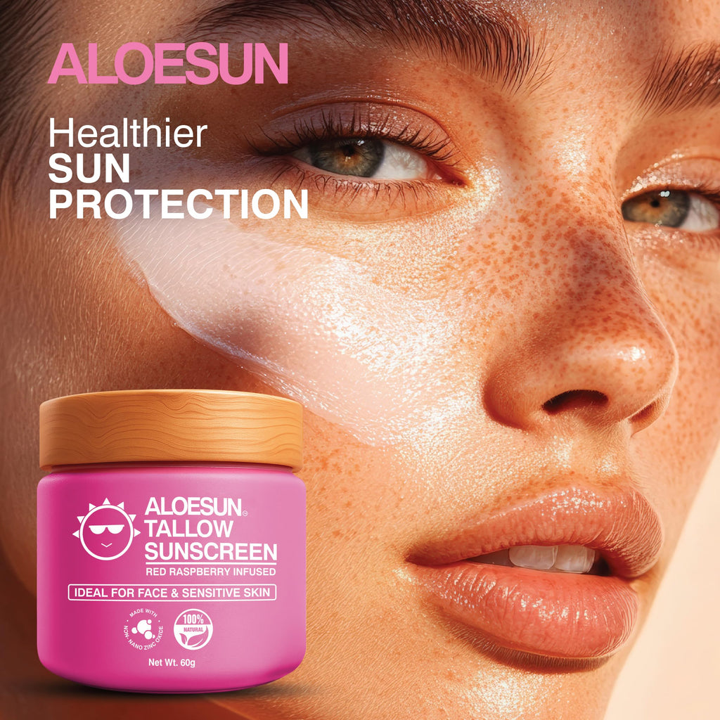 ALOESUN Organic Beef Tallow Sunscreen SPF 30 – Reef-Safe, Non-Nano Zinc Oxide, Travel Size 2.12 oz