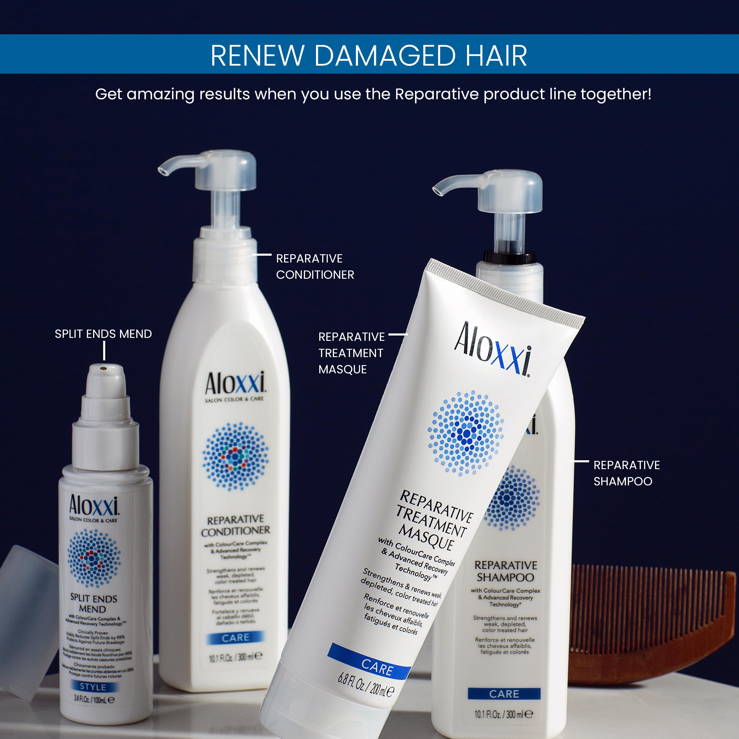 ALOXXI Reparative Hair Repair Shampoo for Damaged Hair with ColourCare Complex and Advanced Recovery Technology Cleanses Over-Processed Hair, 33.8 Fl Oz