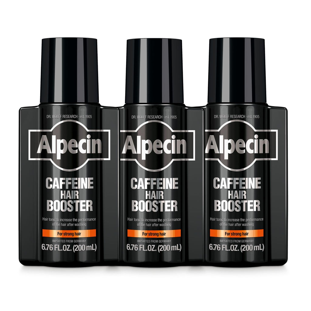 Alpecin Caffeine Hair Booster – Bold Fragrance, 3 x 6.76 fl oz | Hair Performance Enhancer for Thicker, Fuller-Looking Hair | Energizes Scalp