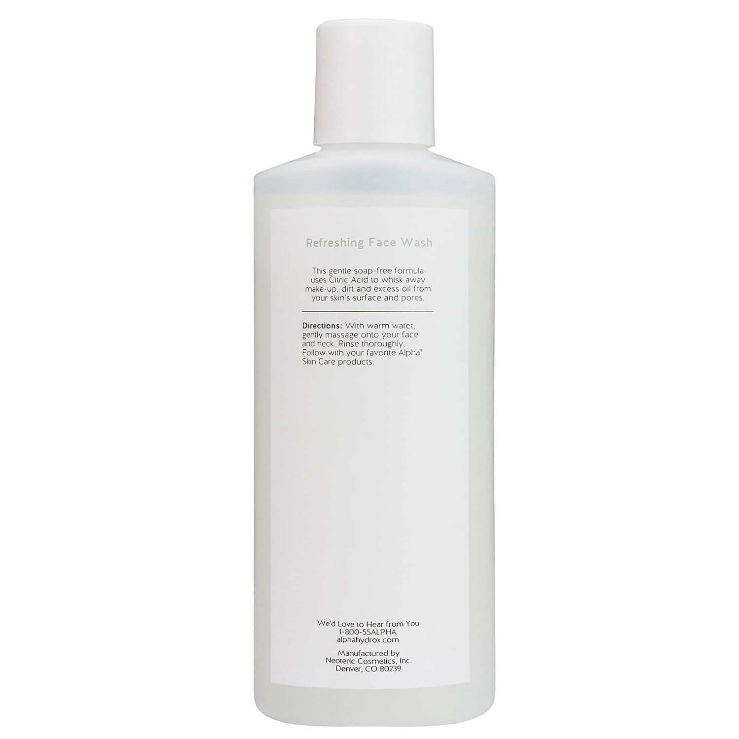 Alpha Skin Care Refreshing Face Wash – Gentle Soap-Free with Citric AHA, pH-Balancing (Pack of 3, 6 oz)
