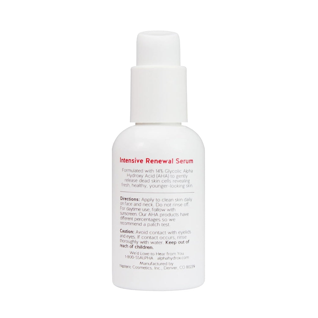Alpha Skin Care Renewal Serum – 14% Glycolic AHA, Anti-Aging Formula, Exfoliating & Hydrating, 2 oz (Pack of 2)