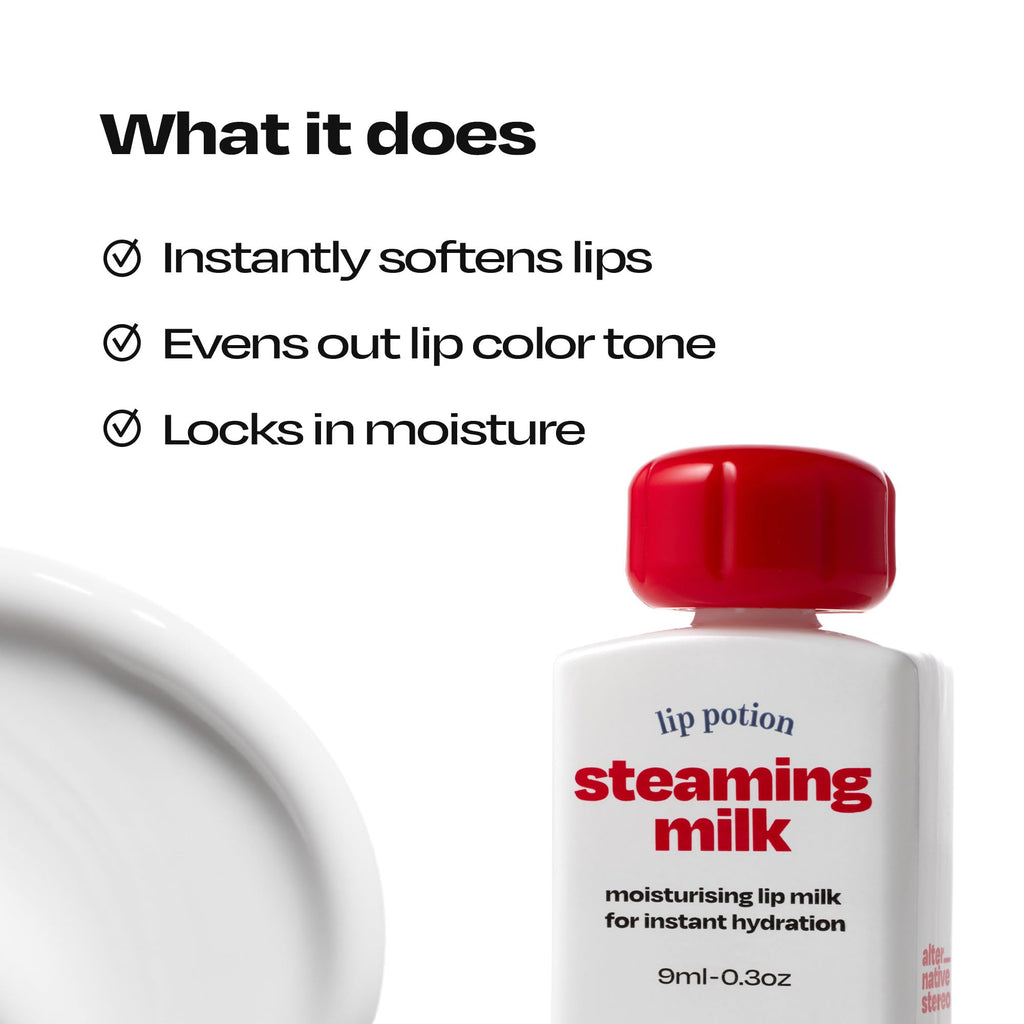 alternativestereo Lip Potion Steaming Milk – Moisturizing Lip Primer & Balm | 0.3 oz