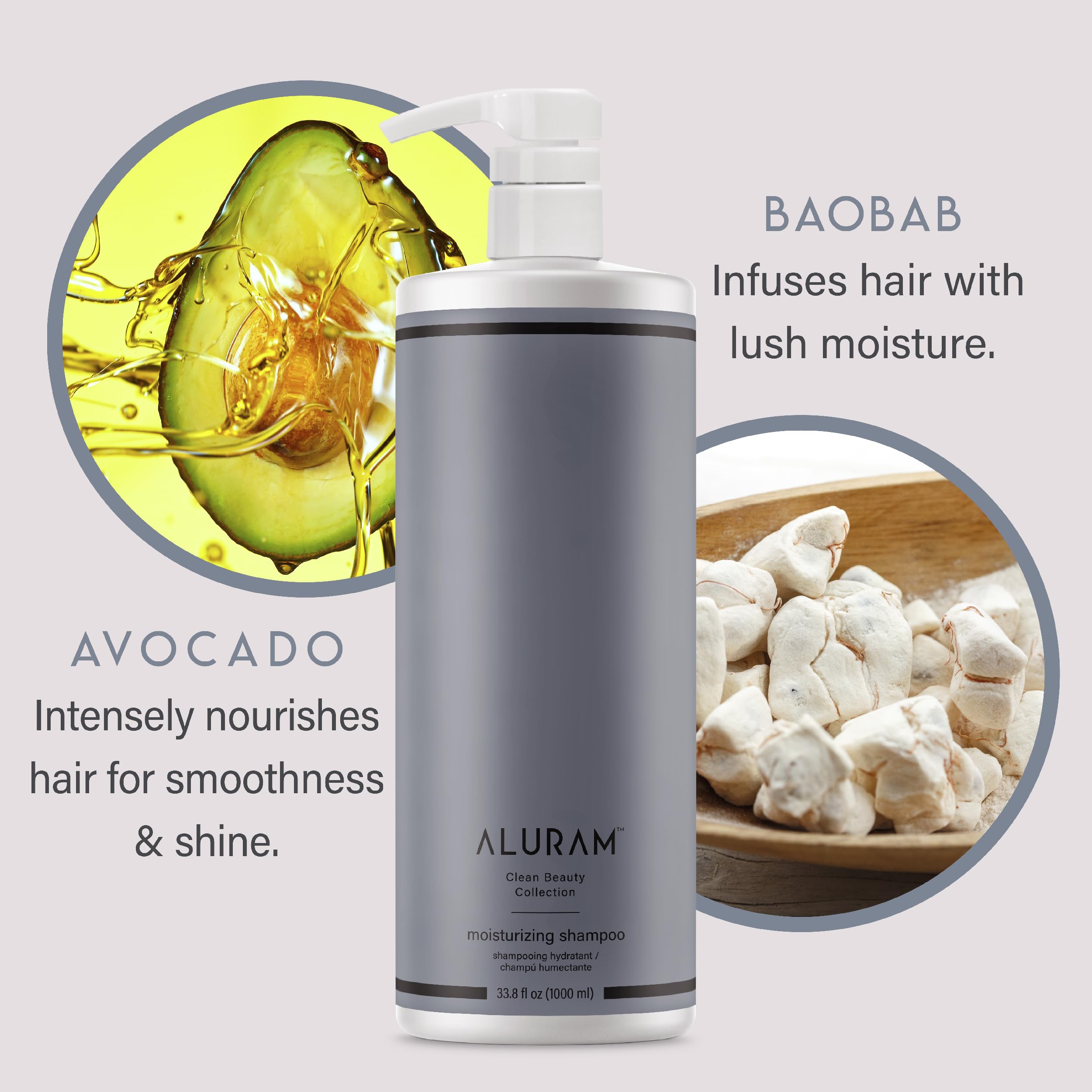 ALURAM Coconut Water Moisturizing Shampoo – Hydration for Medium to Coarse Hair | 33.8 fl oz