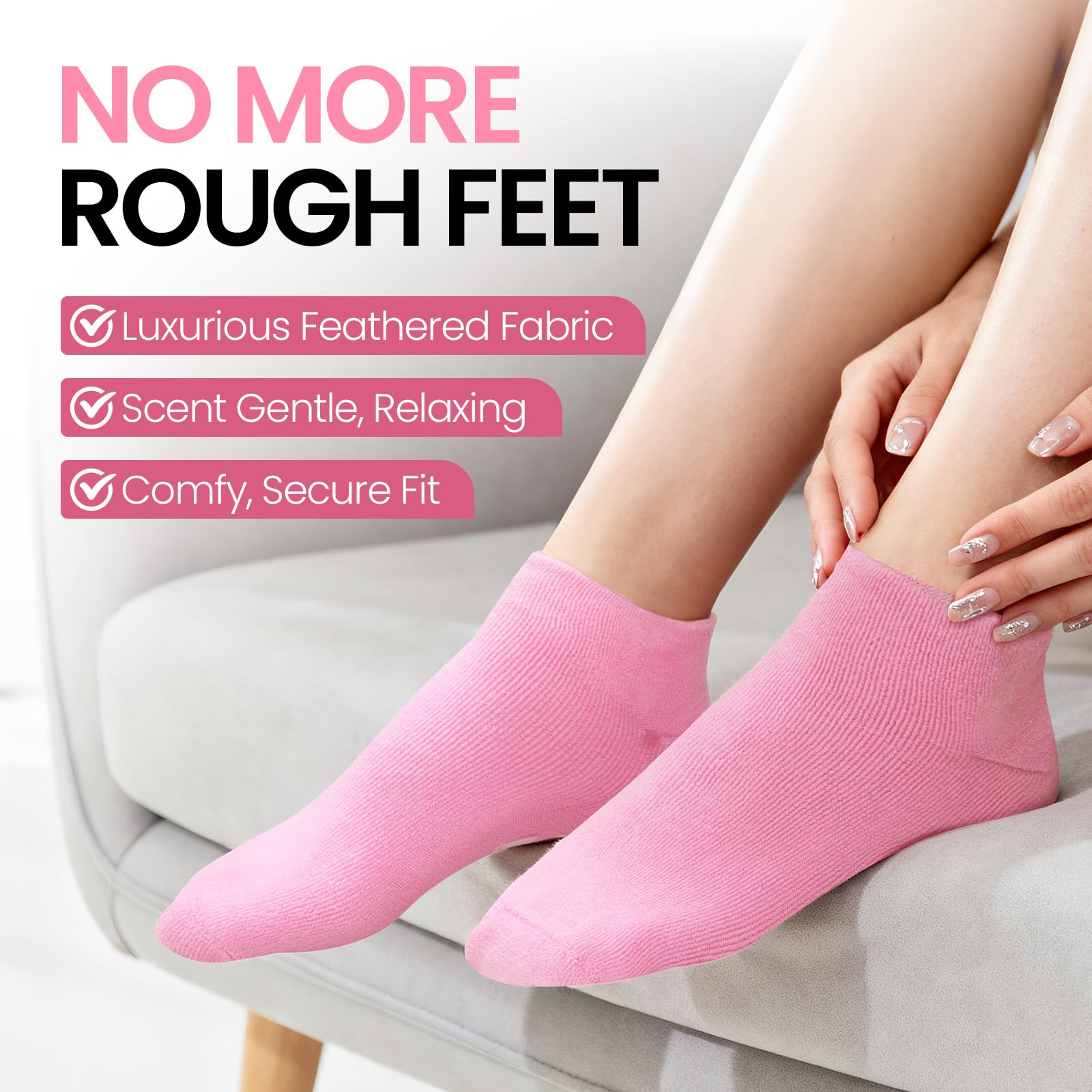 ALUROICE Silicone Moisturizing Socks with Foot Cream – 2-in-1 Dry Feet Care
