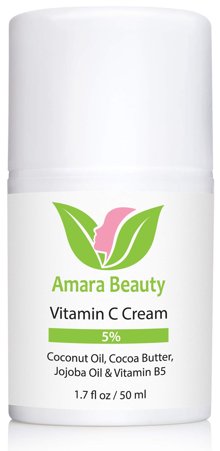 Amara Beauty Vitamin C Cream for Face with Coconut Oil, Cocoa Butter & Jojoba Oil – Pack of 2