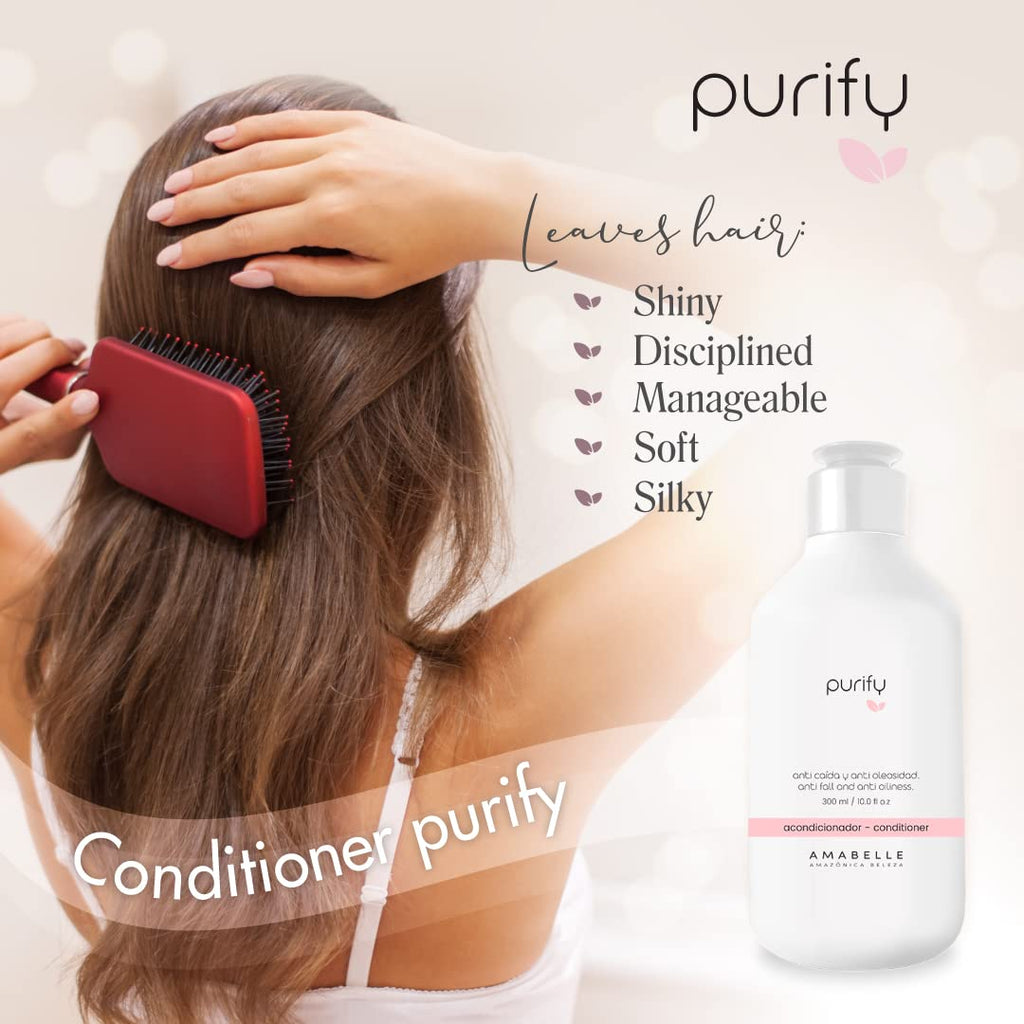 Purify Anti-Hair Loss Shampoo & Conditioner Set – Oily Hair Control & Shine | Amazónica Beleza Amabelle