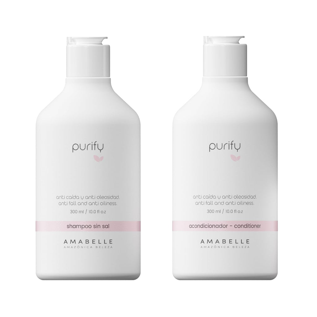 Purify Anti-Hair Loss Shampoo & Conditioner Set – Oily Hair Control & Shine | Amazónica Beleza Amabelle