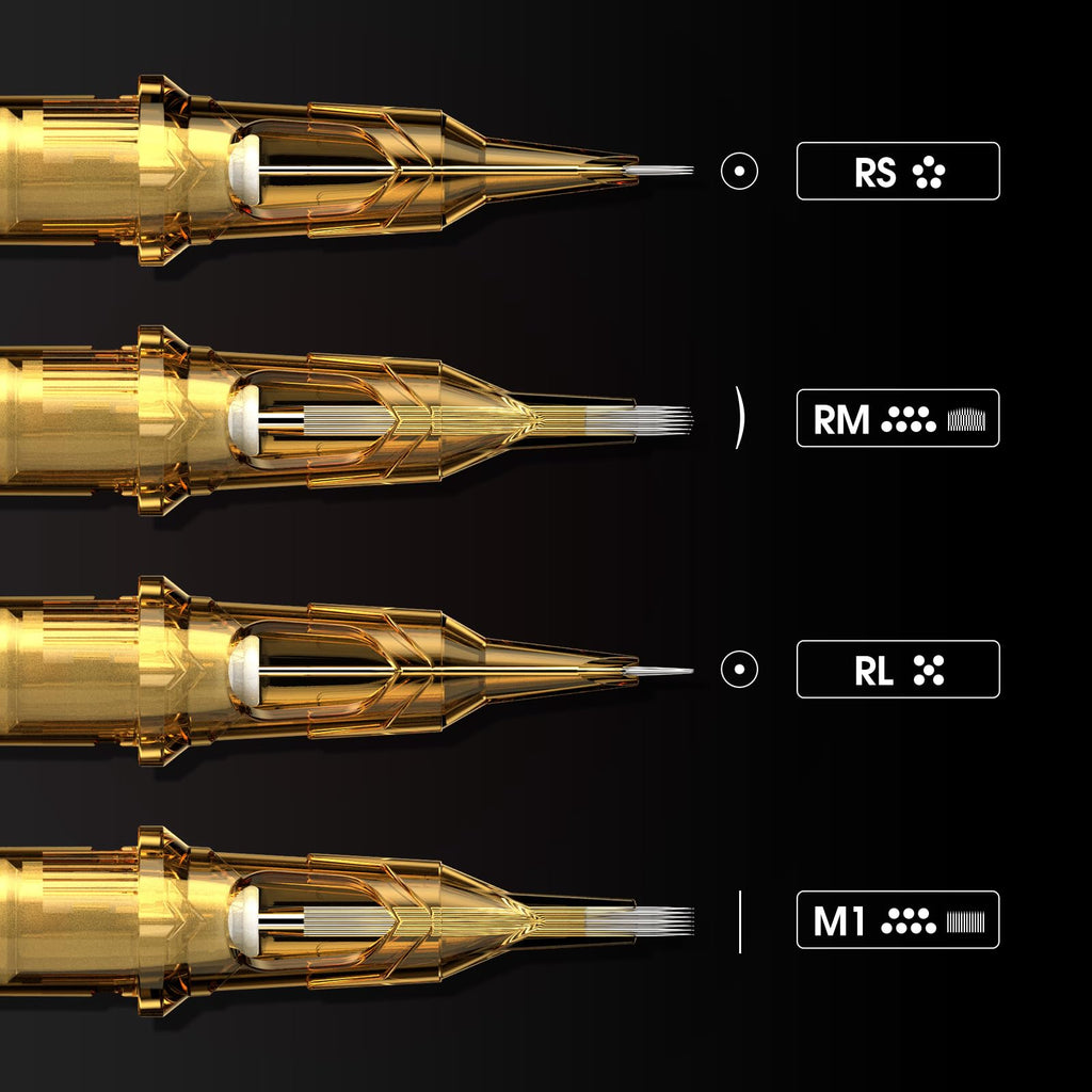 Ambition Glory Tattoo Cartridges #12 5RL 0.35mm Disposable 20Pcs – Round Liner for Rotary Tattoo Machines
