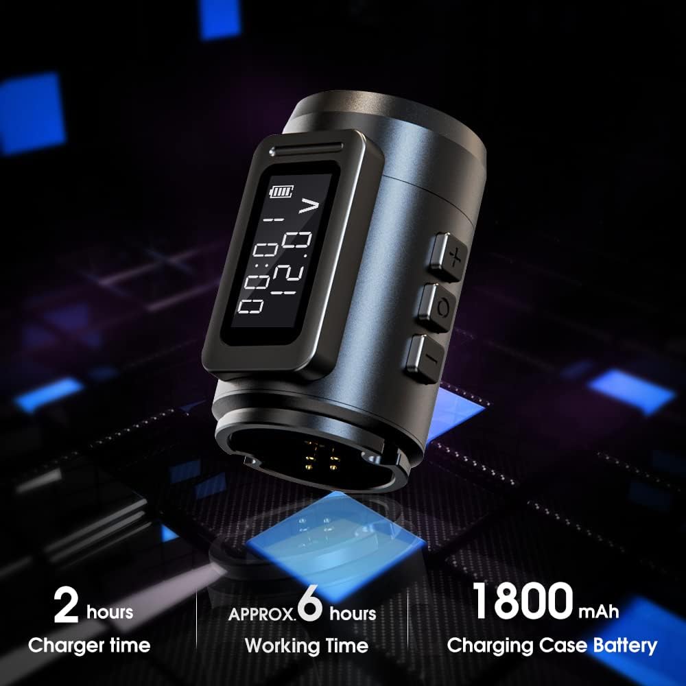 Ambition Mars-U Wireless Tattoo Kit | Adjustable Stroke 6-Position, 1800mAh Battery, 40 Cartridges