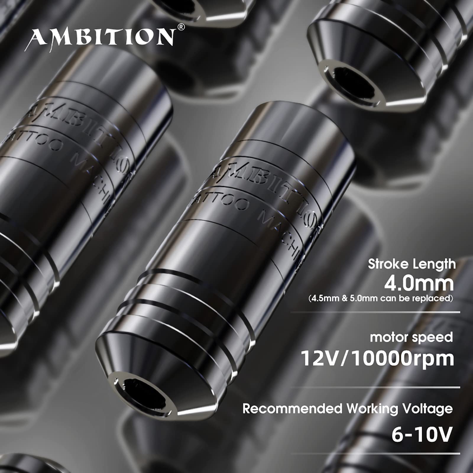 Ambition Torped Tattoo Kit | Rotary Machine, 2400mAh Power Supply + 40 Cartridges