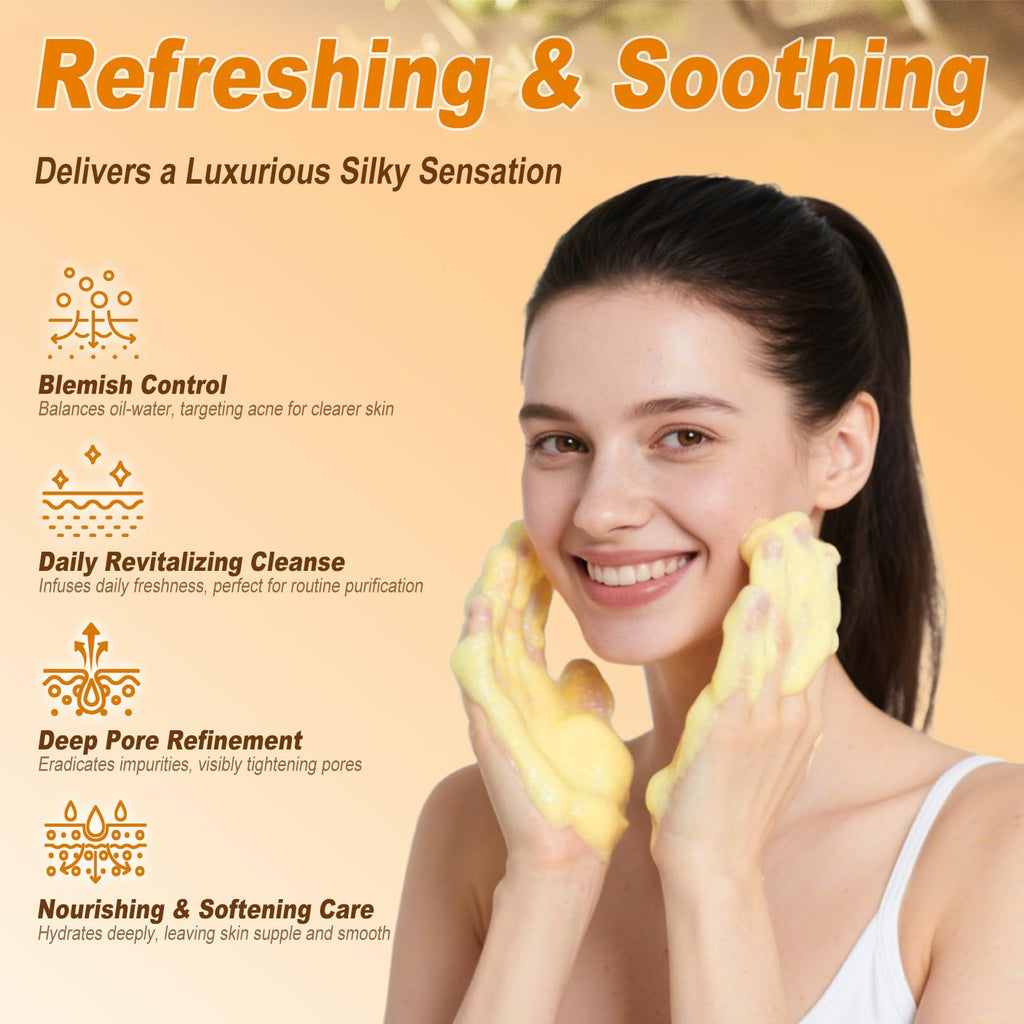 Amdele Turmeric Wash & Care Set – 4-Piece Skincare Bundle with Brush, Pads, Soap Bars & Face Cream