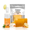 Amdele Turmeric Wash & Care Set – 4-Piece Skincare Bundle with Brush, Pads, Soap Bars & Face Cream