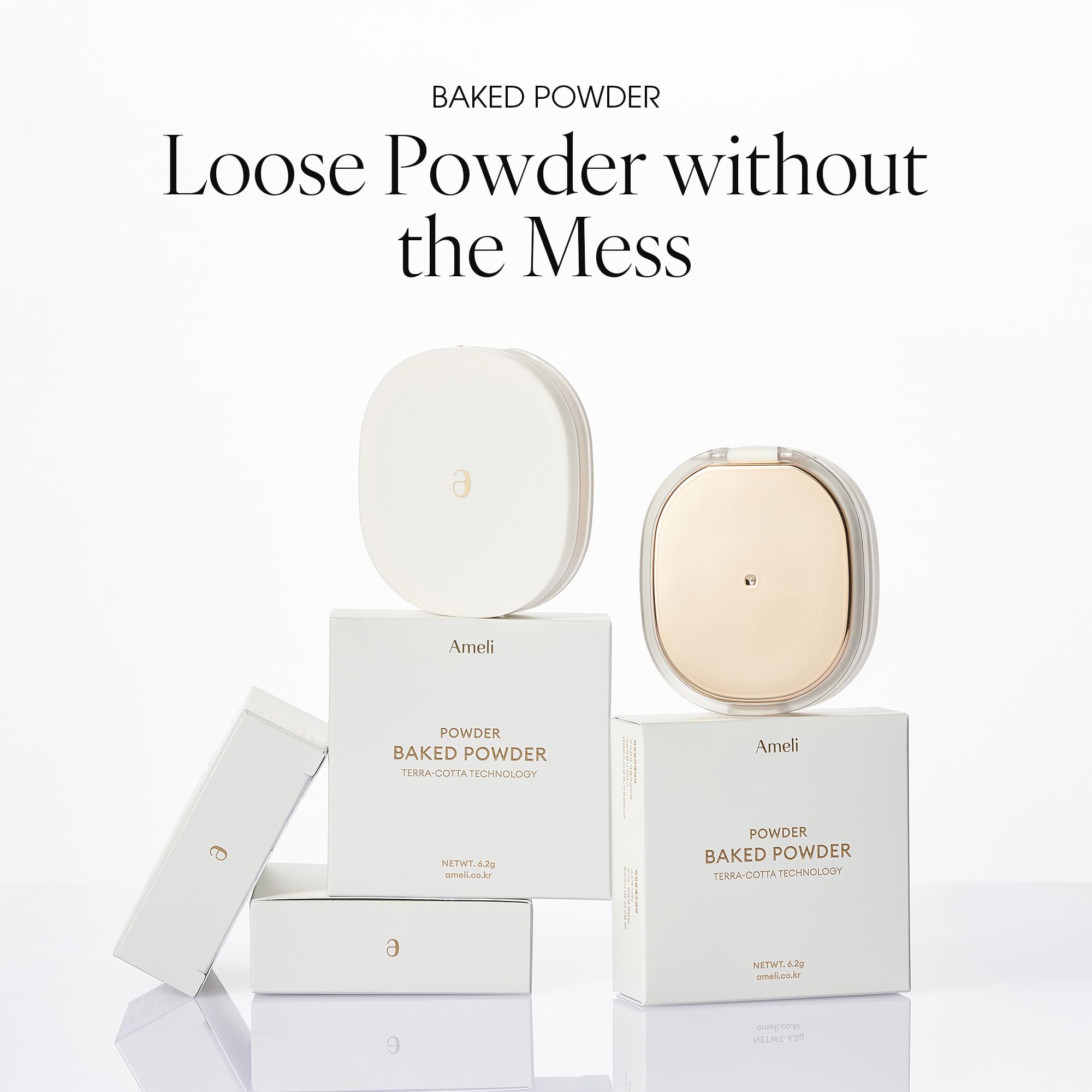 AmeliSeoul Baked Powder 003 Milky Violet – Terra-Cotta Setting Powder, Weightless & Shine-Free (6.2g)