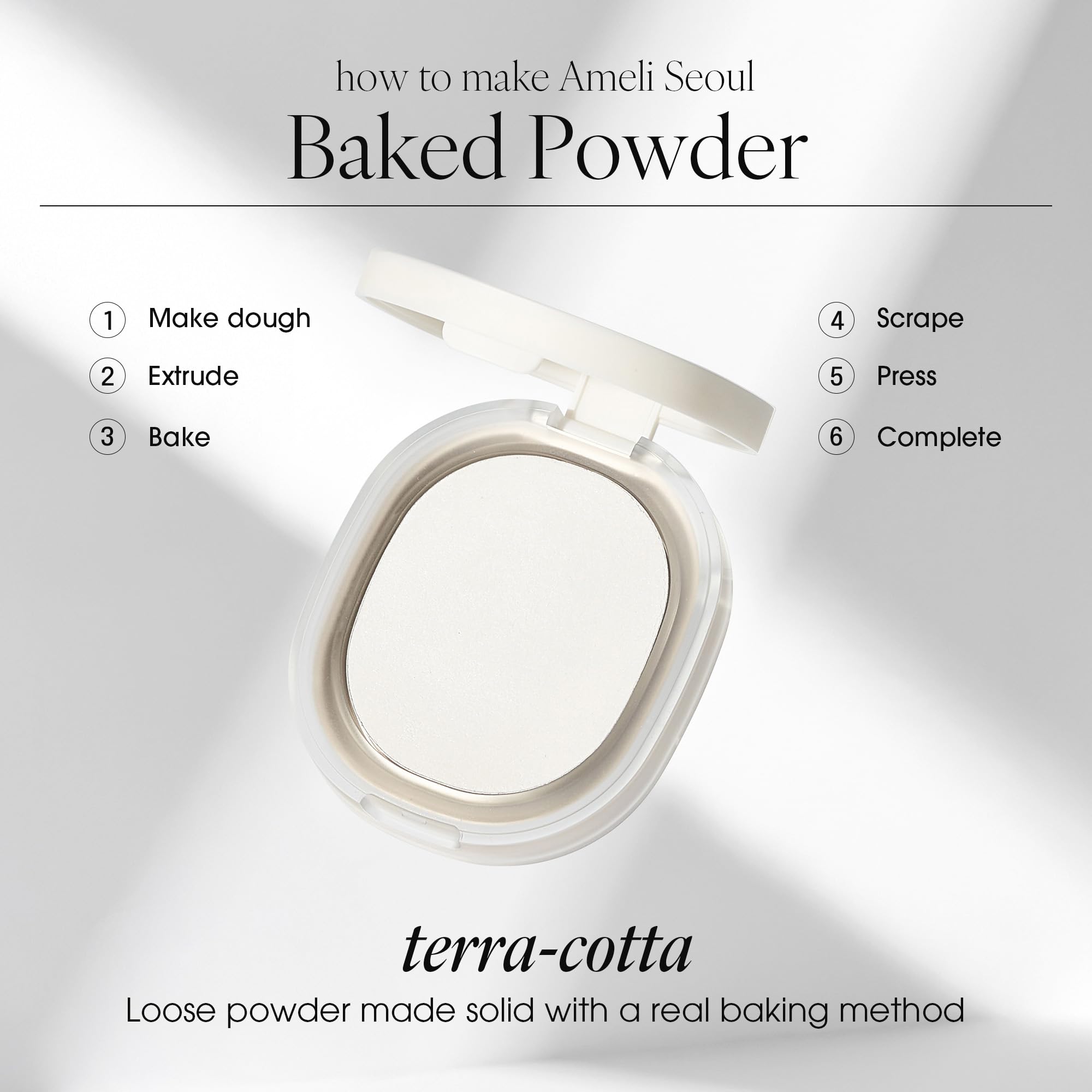 AmeliSeoul Baked Powder 005 Snow White — Terra-Cotta Setting Powder, Weightless & Crease-Free (6.2g, 0.014 oz.)