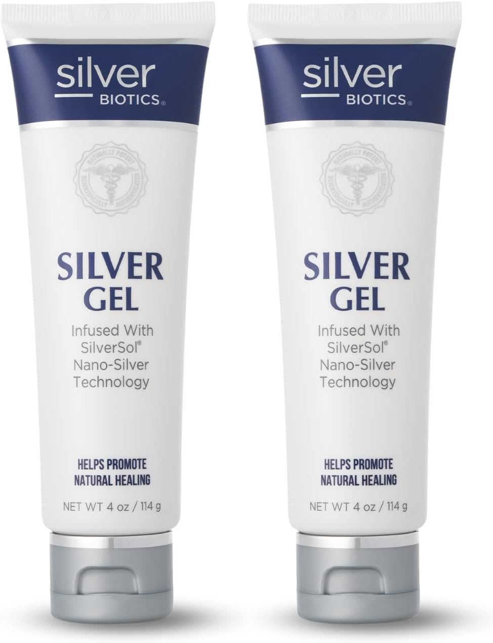 American Biotech Labs Silver Biotics First Aid Healing & Soothing Gel 20ppm | 4 Oz Pack of 2 | Advanced SilverSol Technology