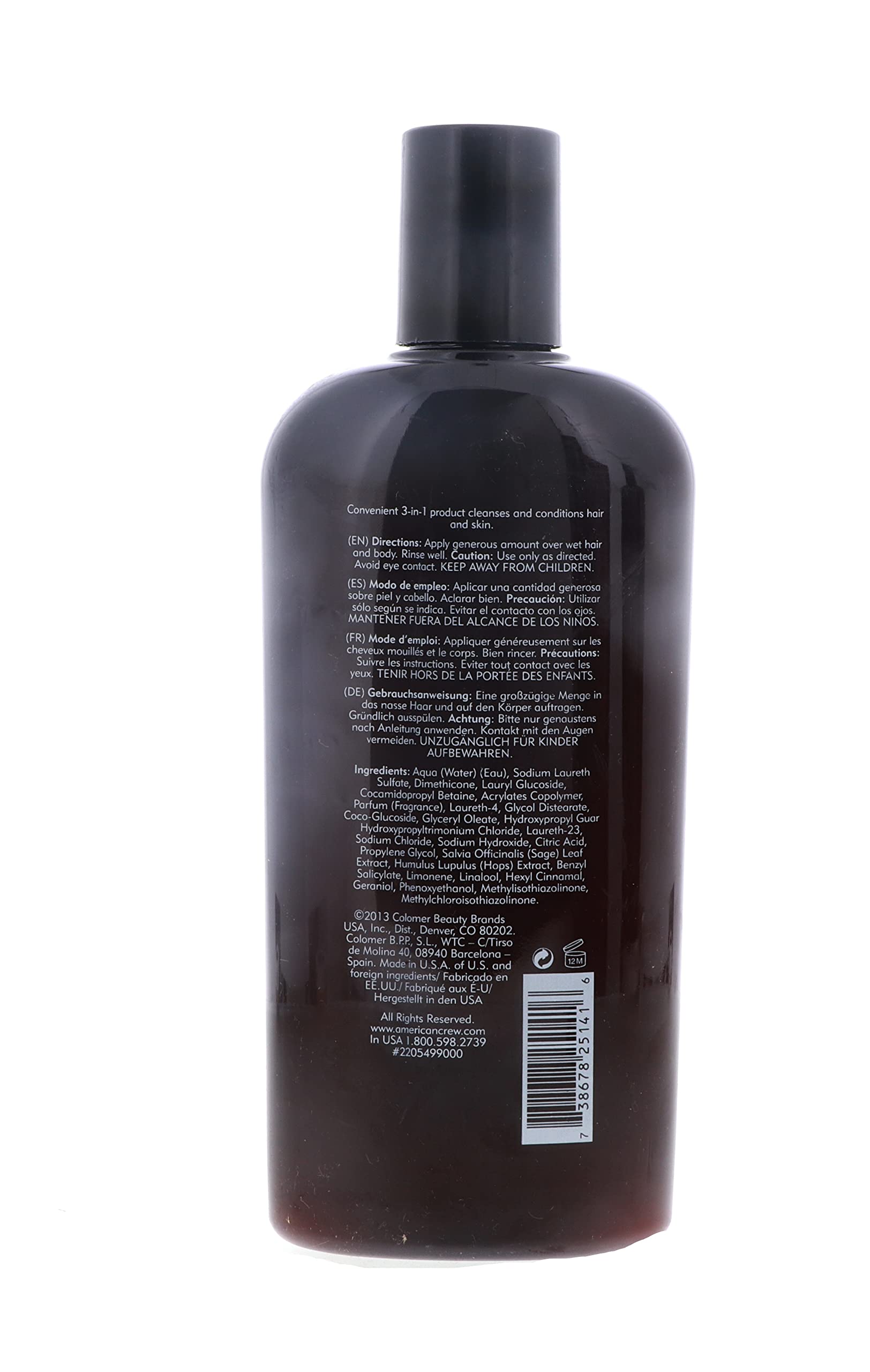 American Crew Classic 3-in-1 Shampoo, Conditioner & Body Wash – 15.2 oz Pack of 3