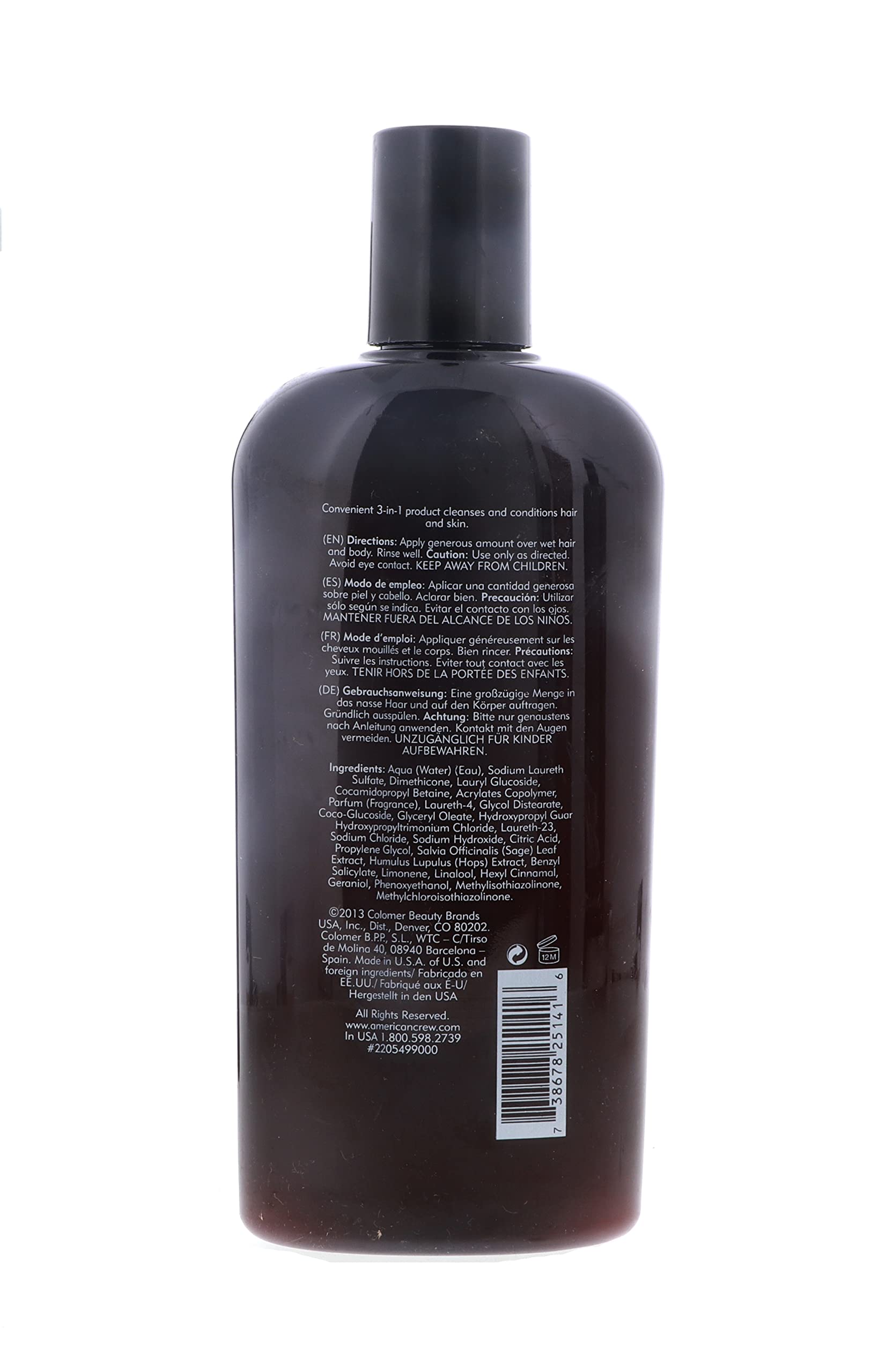 American Crew Classic 3-in-1 Shampoo, Conditioner & Body Wash – 15.2 oz Pack of 3
