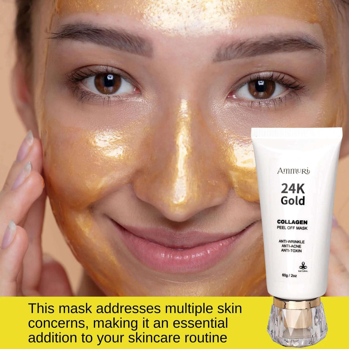 Ammuri 24K Gold Collagen Peel-Off Face Mask 60g | Radiance & Smoothness