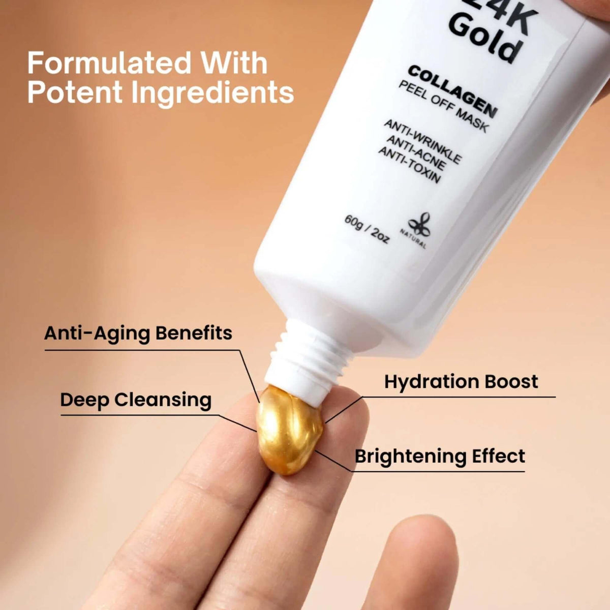 Ammuri 24K Gold Collagen Peel-Off Face Mask 60g | Radiance & Smoothness