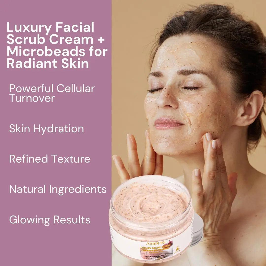 Ammuri Rose Retinol Facial Scrub | Exfoliating Face Polish for Radiance