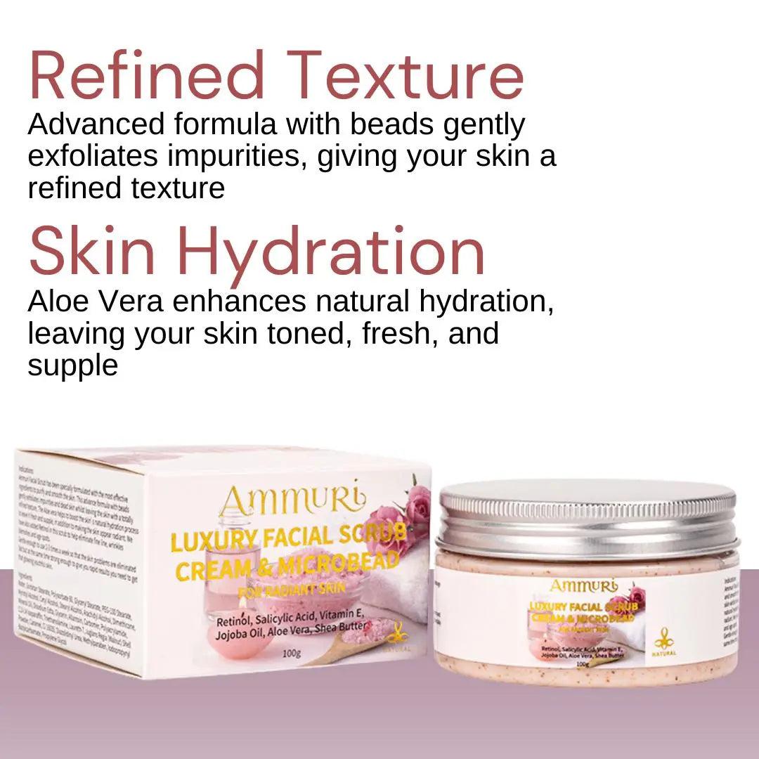 Ammuri Rose Retinol Facial Scrub | Exfoliating Face Polish for Radiance