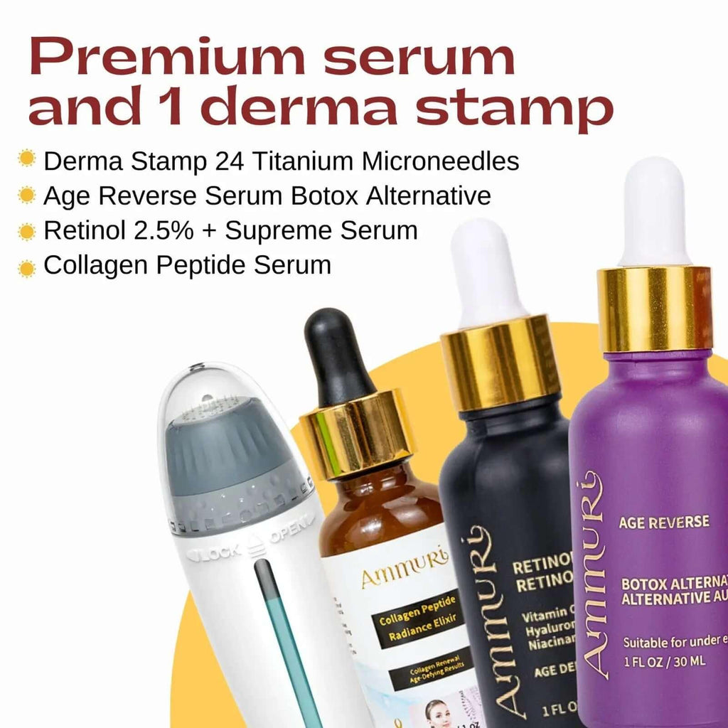 Ammuri Retinal Serum Microneedling Kit – Adjustable Derma Stamp Anti-Ageing