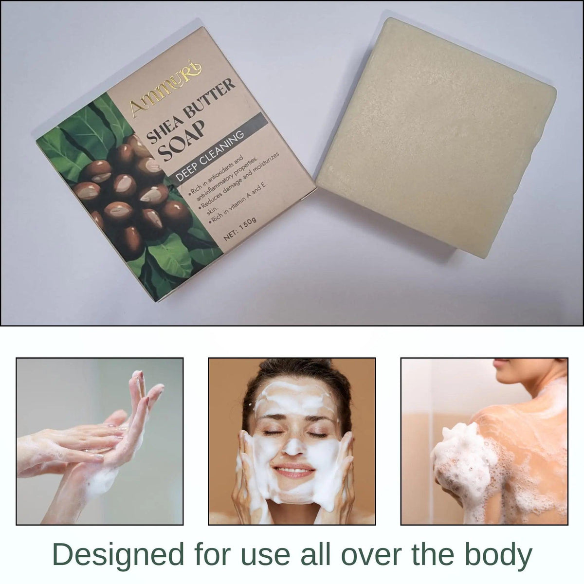 Ammuri Shea Butter Luxury Bar Soap 250g | Gentle Cleansing & Soft Skin