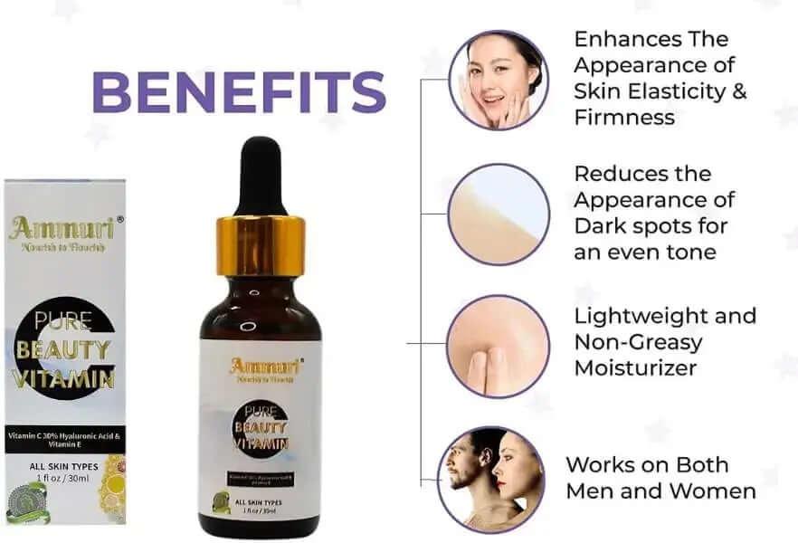 Ammuri Vitamin C Brightening Serum – Anti-Ageing Dark Spot Treatment 30ml