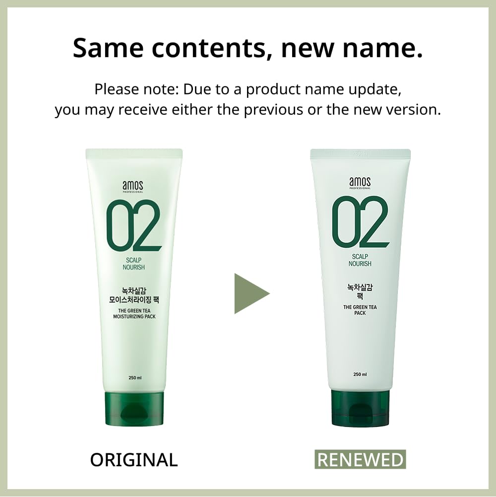 AMOS PROFESSIONAL Korean Green Tea Nourishing Hair Mask 8.45 oz | Deep Conditioning for Moisture