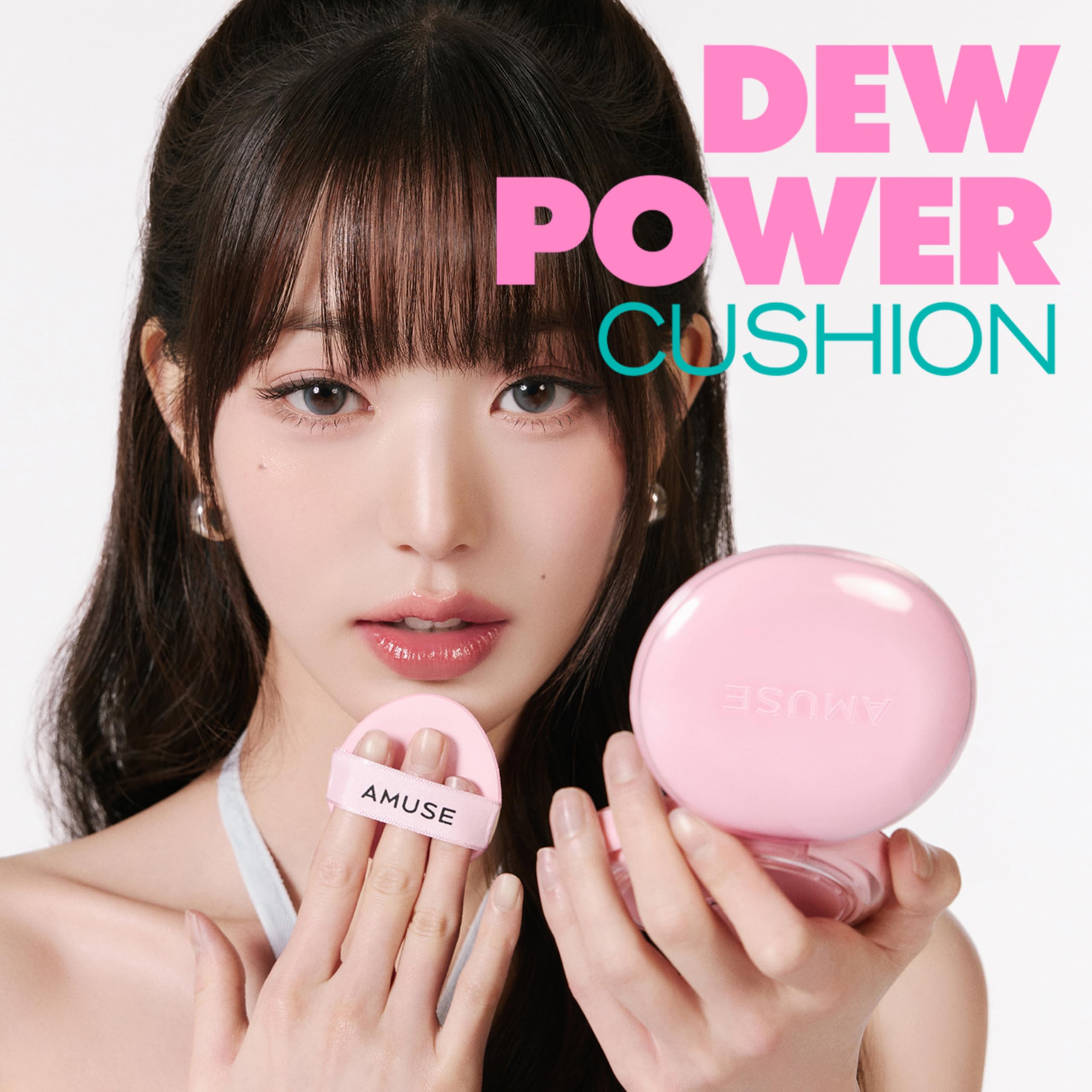 Amuse SEOUL Dew Power Vegan Cushion Foundation (03 Honey) | Dewy Glow, Long-Lasting Coverage, Clean Beauty