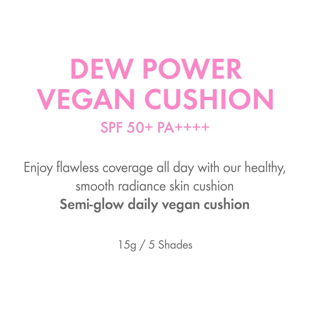 Amuse SEOUL Dew Power Vegan Cushion Foundation (03 Honey) | Dewy Glow, Long-Lasting Coverage, Clean Beauty