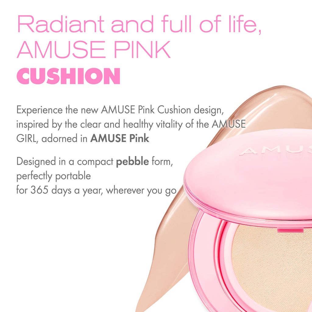 Amuse SEOUL Dew Power Vegan Cushion Foundation (04 TAN) – Dewy Glow, Long-Lasting Coverage, Clean Beauty