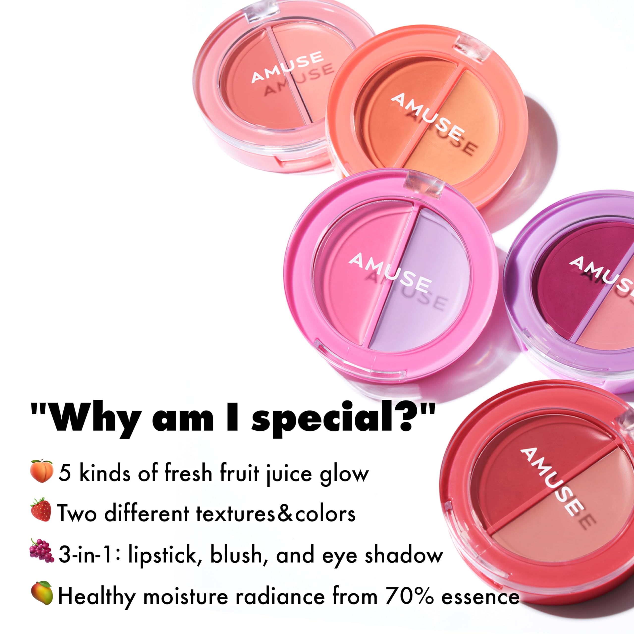 Amuse SEOUL Lips & Cheeks Healthy Balm Grape Balm – Juicy Glow, Vegan, 1.5g