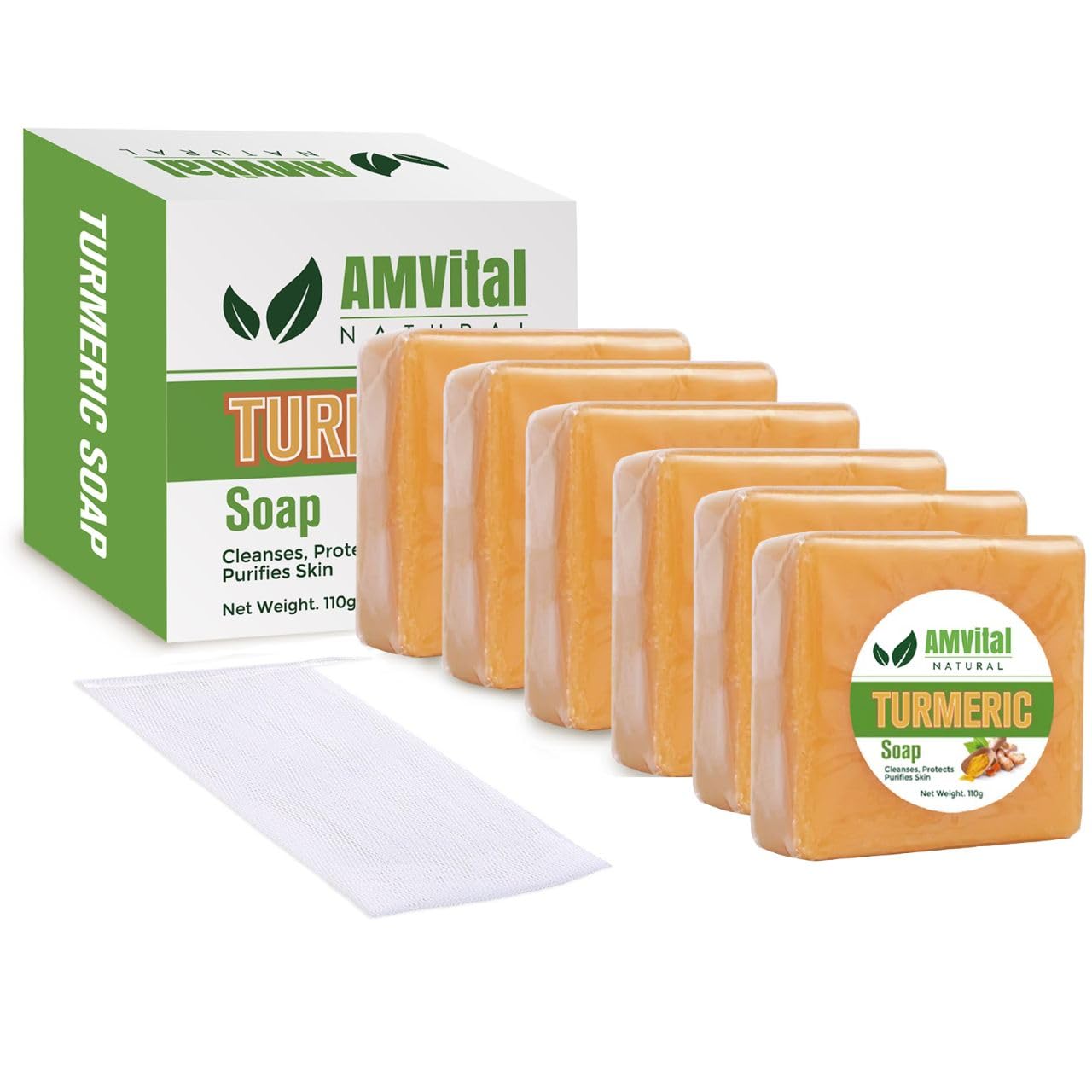 AMVital Turmeric Soap Bar for Face & Body | Natural Handmade Soap