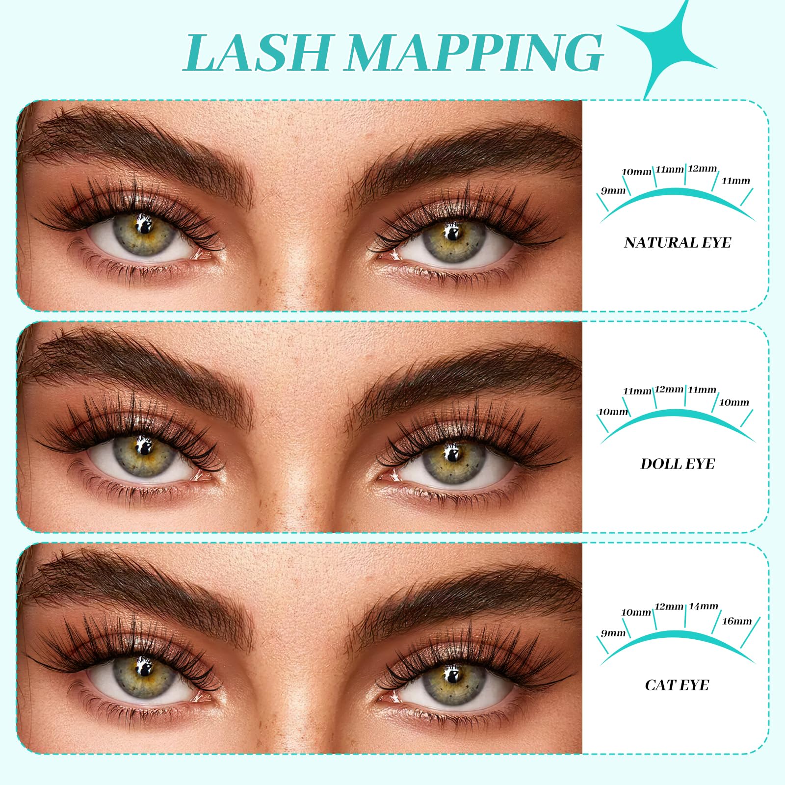 AMZGIRL LASH Lash Clusters Kit 640Pcs – DIY Eyelash Extensions with 9-16mm Mix, Bond & Seal, Remover, Applicator & Brush