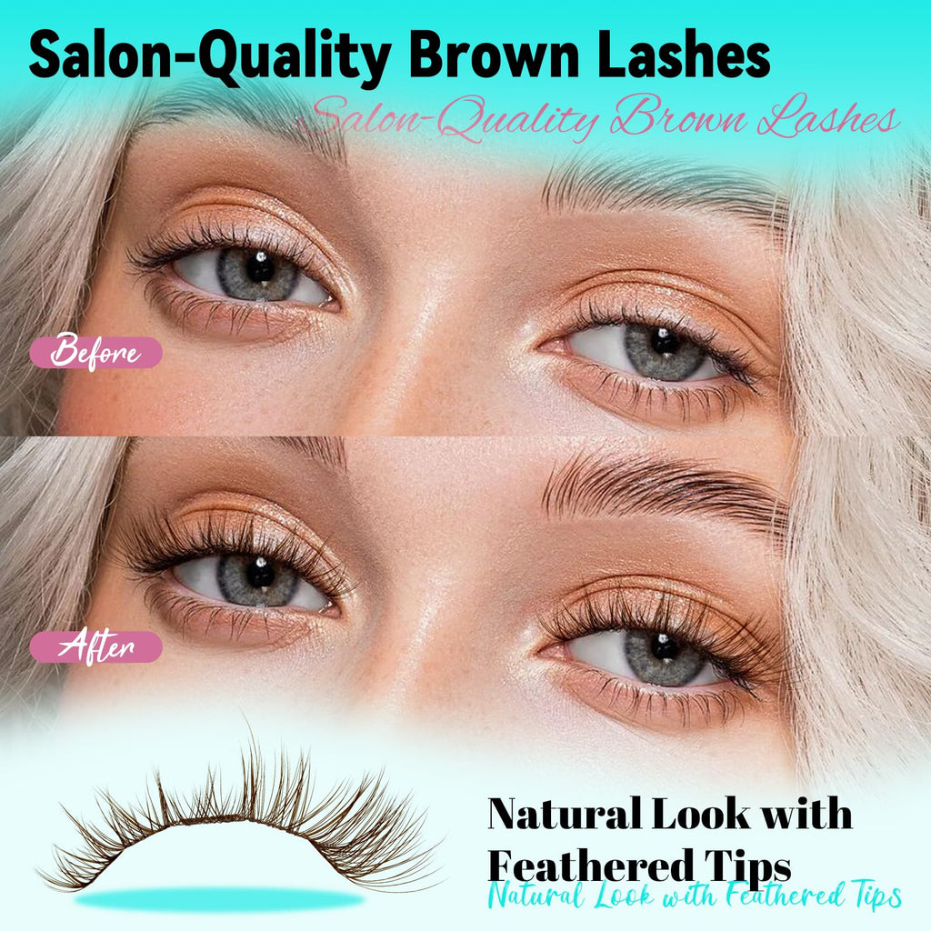 AMZGIRL LASH Brown Lash Clusters – 176 Pcs, C Curl, Natural Dark Brown, Beginner Friendly DIY Lashes
