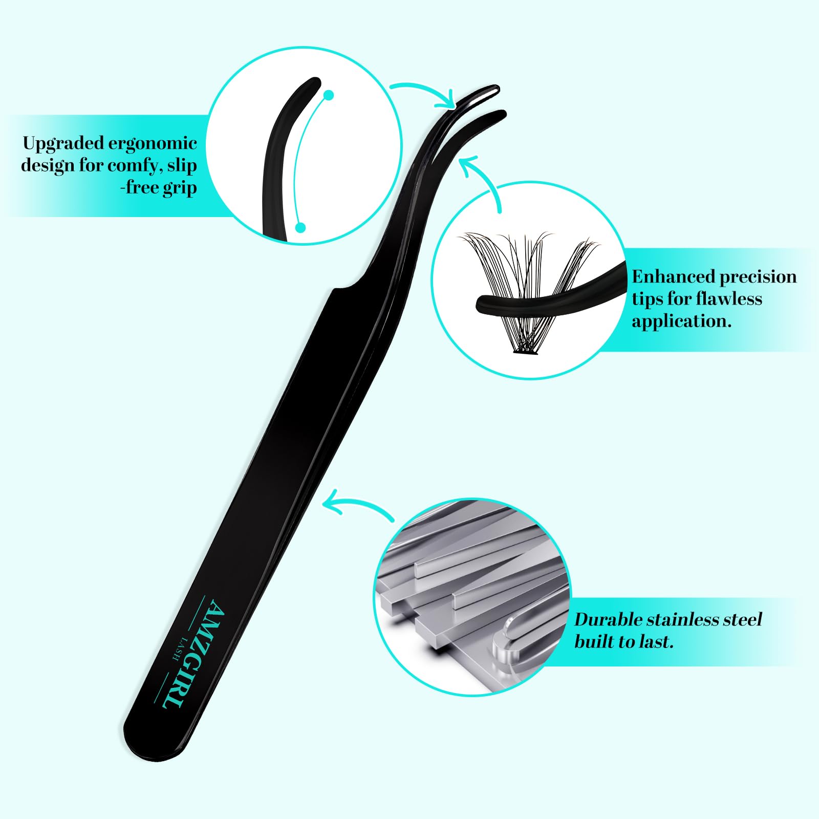 AMZGIRL LASH Lash Clusters Kit 320Pcs – DIY 30D 9-16mm with Bond & Seal