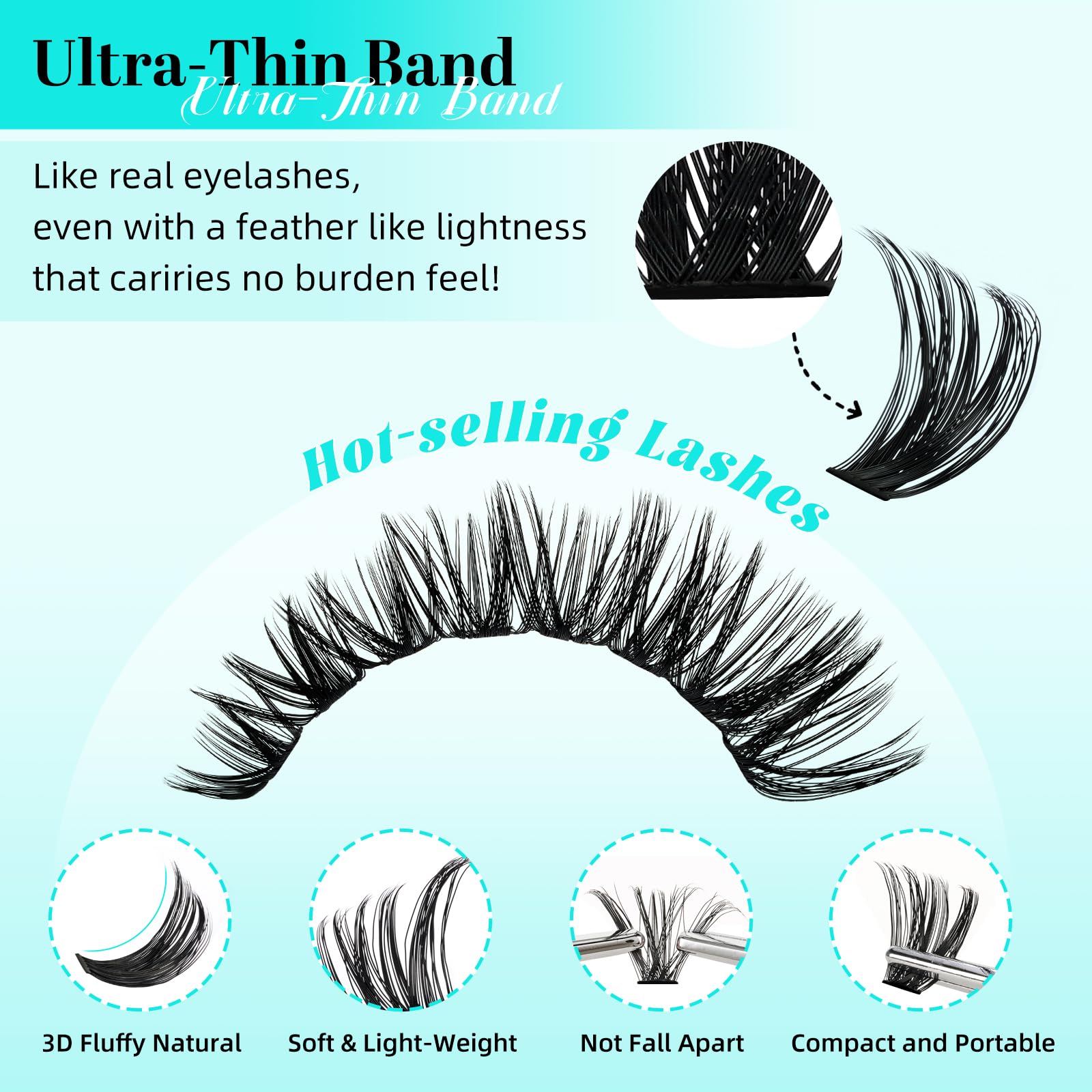 AMZGIRL LASH | 240 Pcs Lash Clusters for DIY Home Eyelash Extensions – 9-16mm D-Curl Mix
