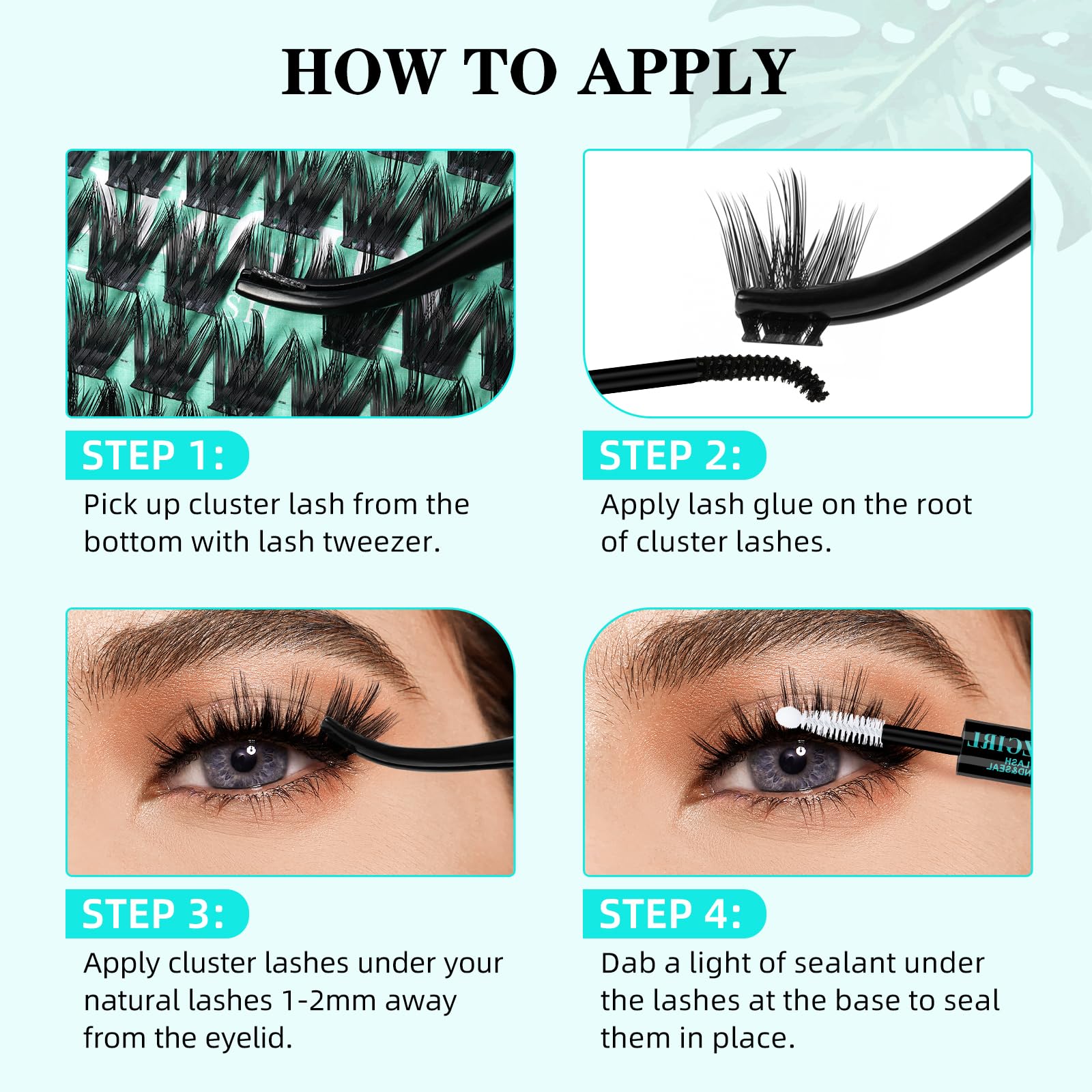 AMZGIRL LASH Lash Clusters Wet Look 168Pcs – Ultra-Thin Band, 10-18mm D-Mix, Orchid
