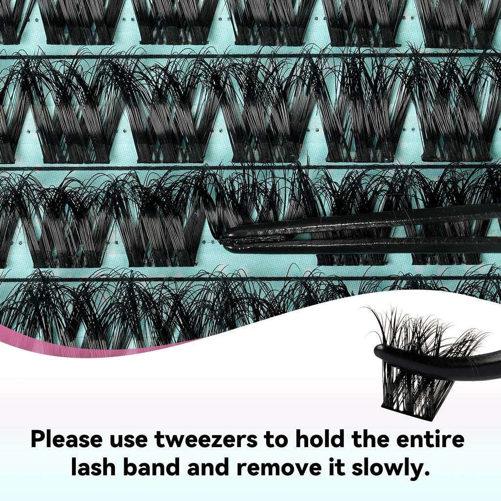 AMZGIRL LASH 3D Lash Extension Kit – 144 Pcs D-Curl Clusters