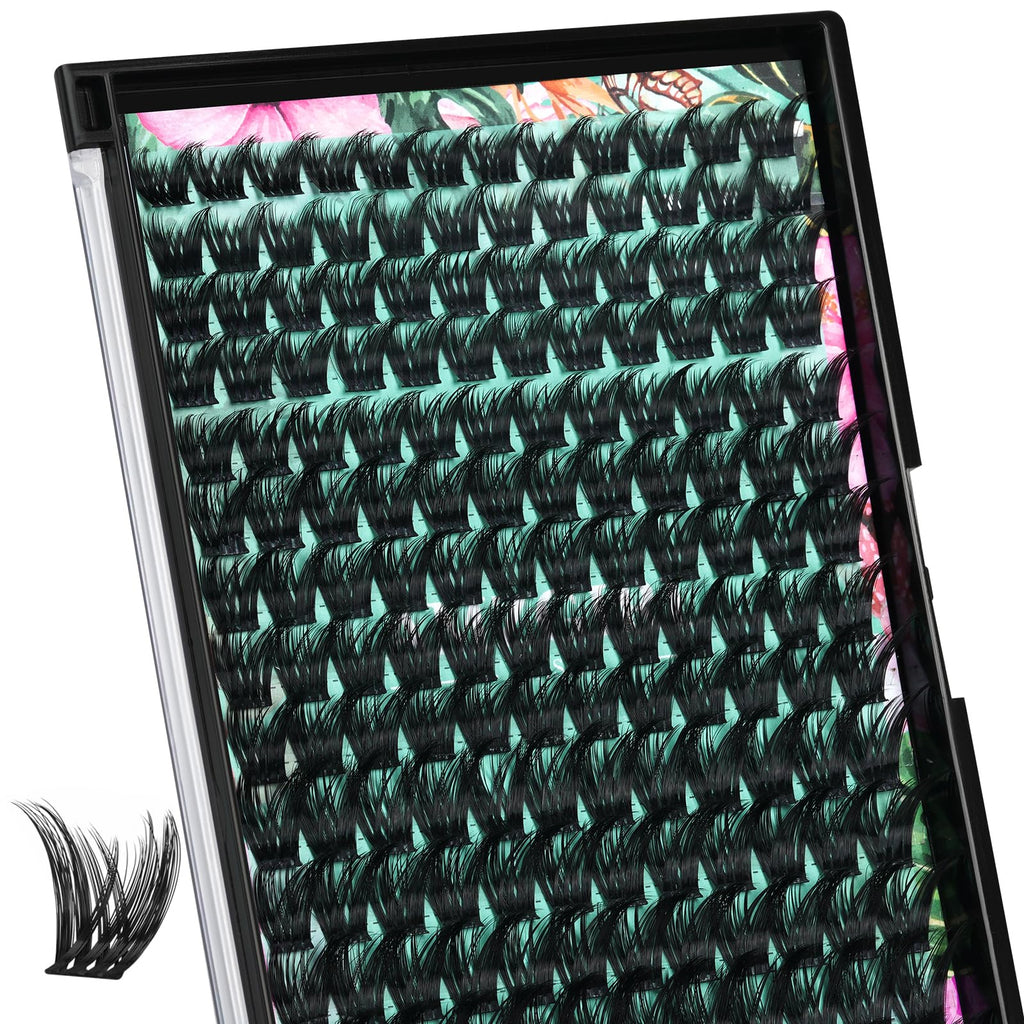 AMZGIRL LASH Lash Clusters Wet Look – 168 Pcs, Ultra-Thin Band, 10–18mm C-Mix