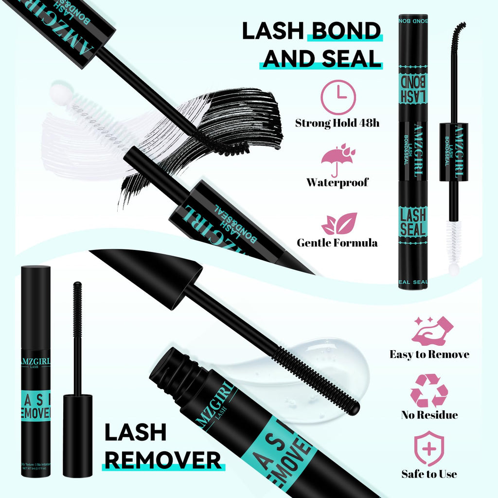 AMZGIRL LASH 3D Lash Extension Kit – 144 Pcs D-Curl Clusters