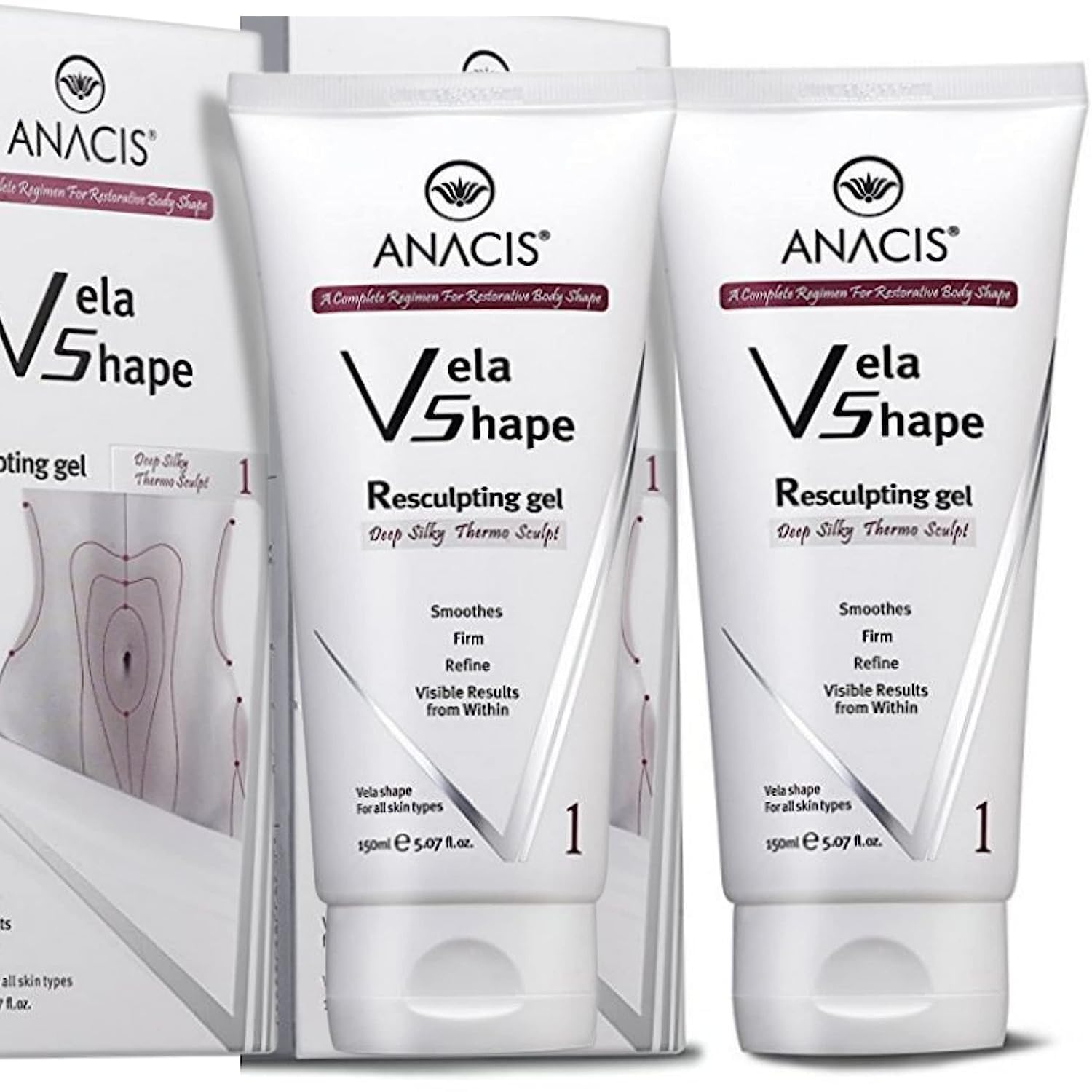 Anacis Cellulite Hot Body Cream Gel – 2-Pack, 5.07 oz Each