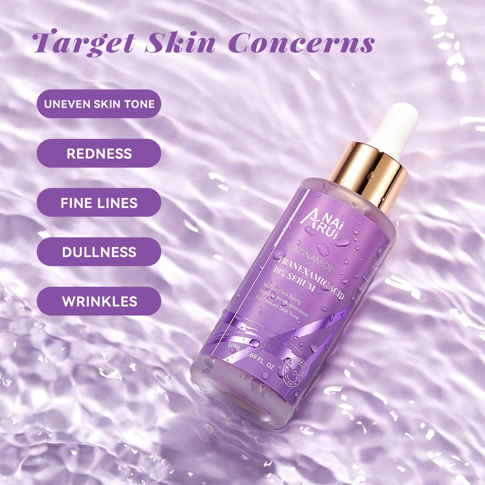 ANAI RUI 10% Tranexamic Acid Serum with Niacinamide, Kojic Acid, Ceramide – 50 ml