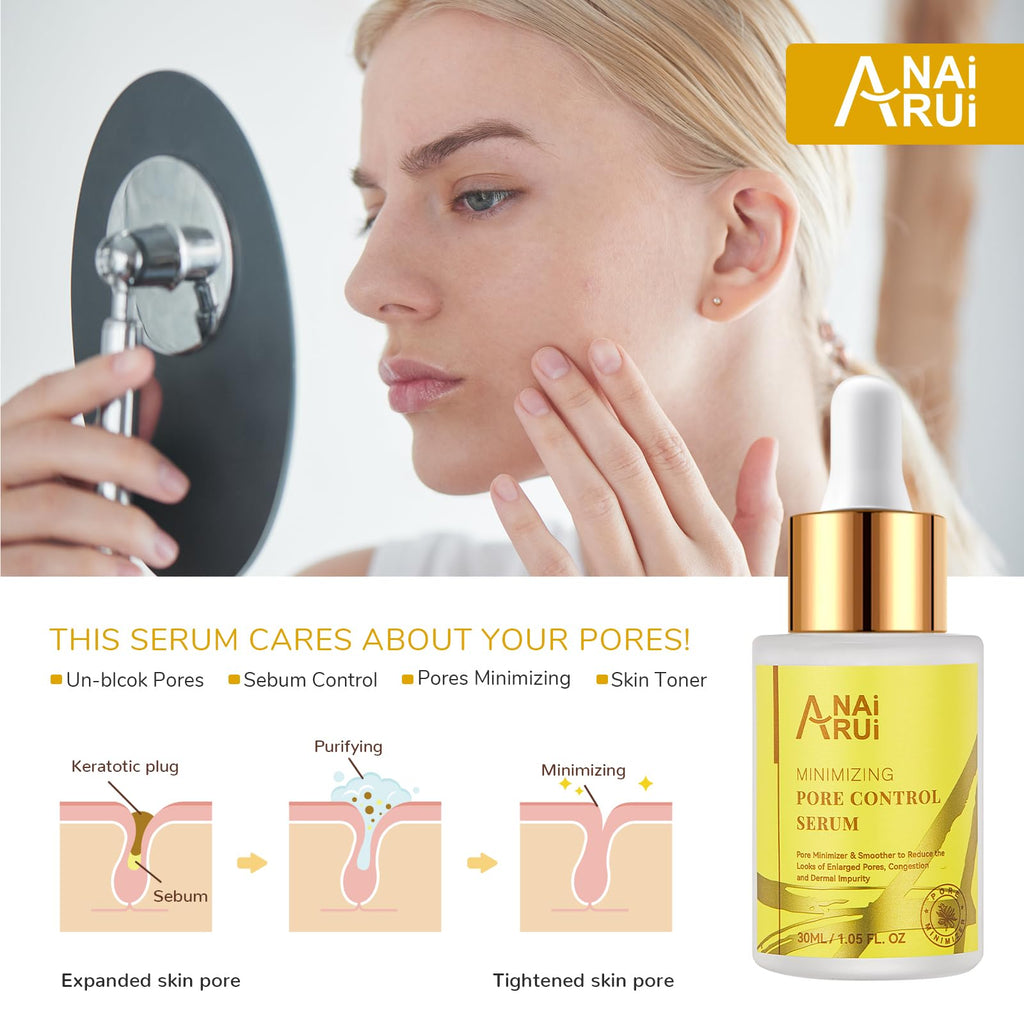 ANAI RUI Pore Minimizer Serum – Refine Pores, Balance Oil, Smooth Skin (1 fl oz)