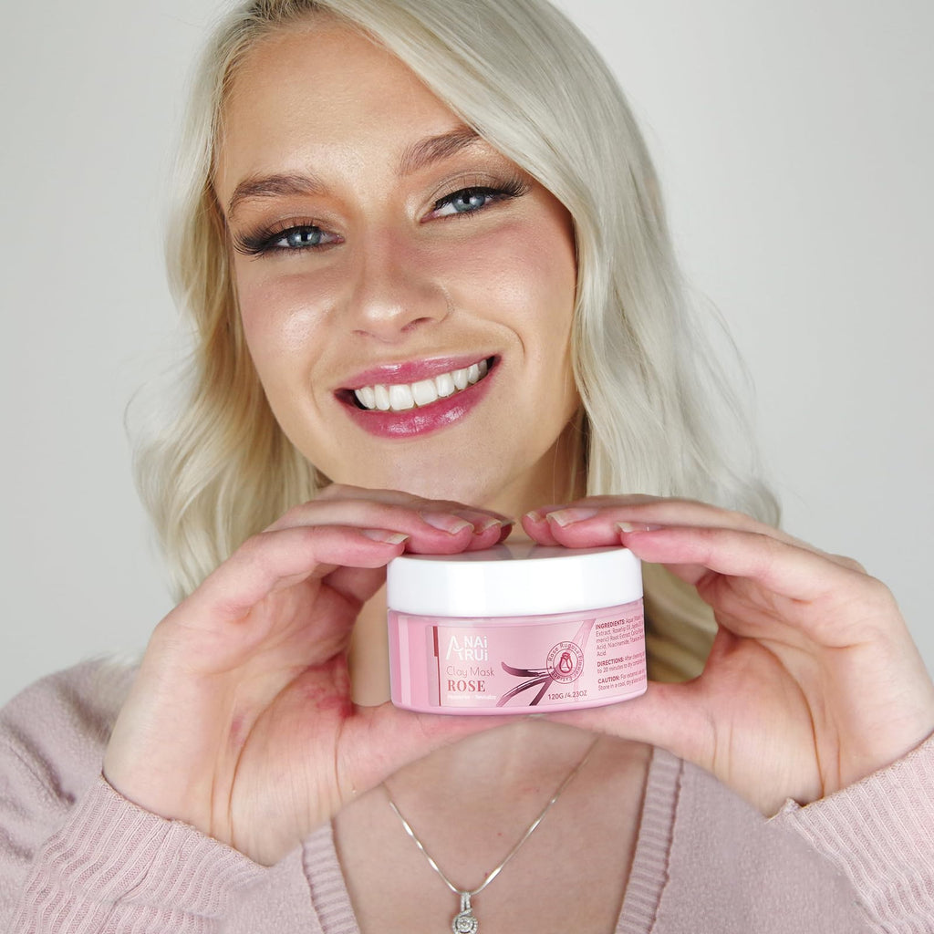 ANAI RUI Rose Facial Mask – Pink Kaolin Clay, Niacinamide & Hyaluronic Acid