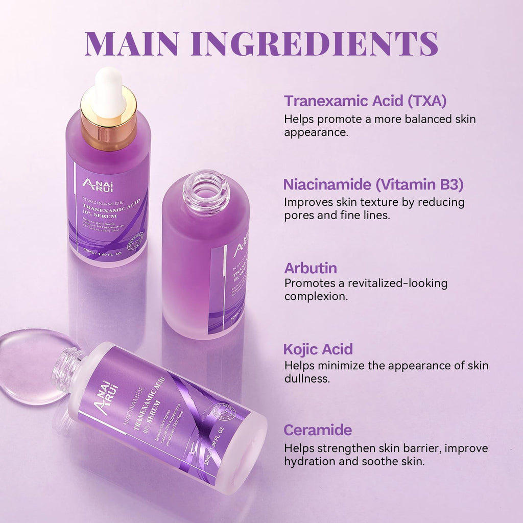 ANAI RUI 10% Tranexamic Acid Serum with Niacinamide, Kojic Acid, Ceramide – 50 ml
