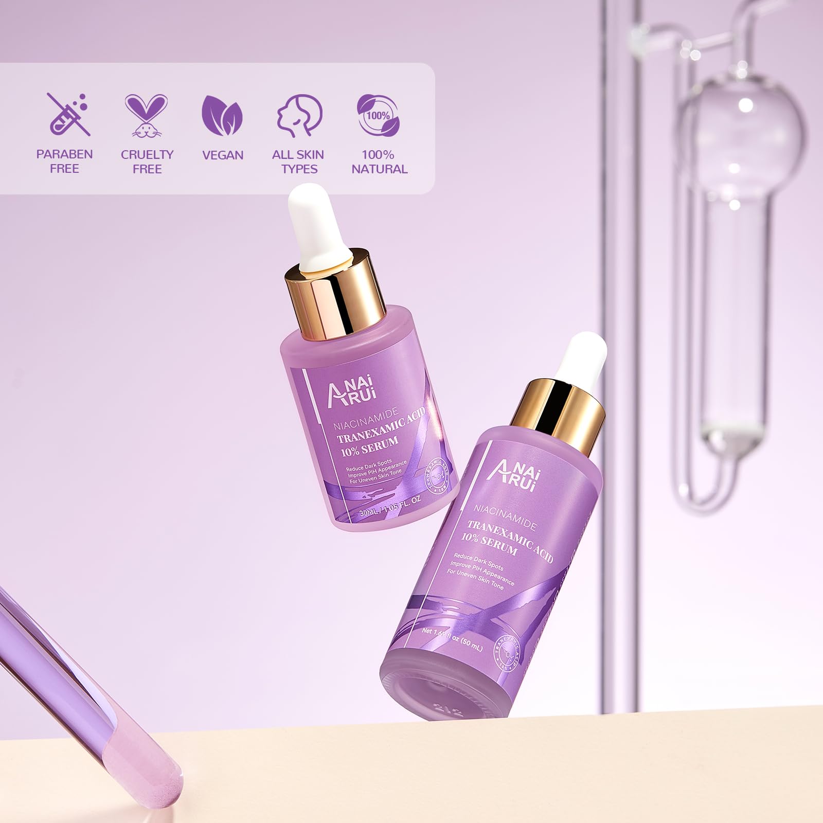 ANAI RUI 10% Tranexamic Acid Serum with Niacinamide, Kojic Acid, Ceramide – 50 ml