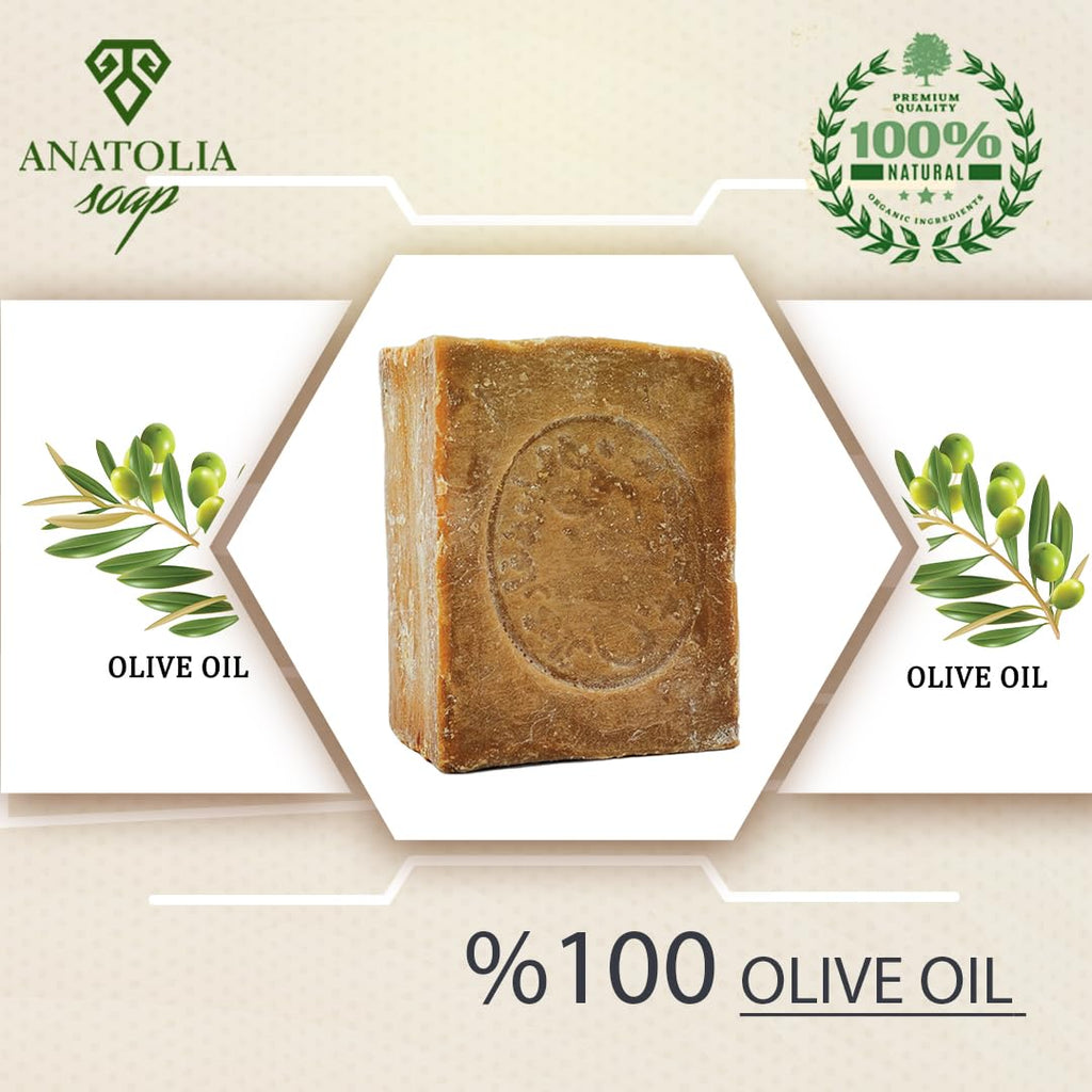 Aleppo Soap 2-Pack | Anatolia Soap – 100% Olive Oil Handmade Castile Soap, 14 oz Total